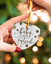 Baby Outside - Chiristmas Ornament Heart ornament - single (porcelain) aos-heart-ornament-single-porcelain-lifestyles-09