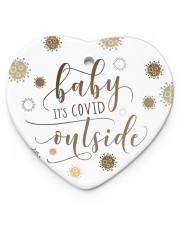 Baby Outside - Chiristmas Ornament Heart ornament - single (porcelain) front