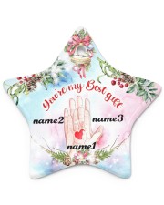 Best Gift Hands Ornament Christmas 4 Personalize Star Ornament (Porcelain) tile