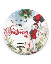 Couple Love Ornament Christmas Personalize Circle Ornament (Porcelain) tile