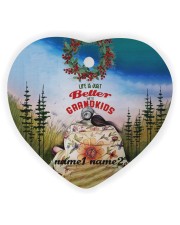 Life better Christmas Personalize Heart Ornament (Wood) tile