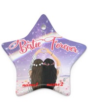 Bestie Forever 2 Ornament Christmas Personalize Star Ornament (Porcelain) tile