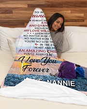Grandma daughter beautiful NANNIE Large Fleece Blanket - 60" x 80" aos-coral-fleece-blanket-60x80-lifestyle-front-03