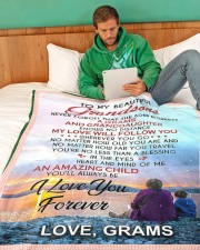 Grandma Grandson beautiful GRAMS Large Fleece Blanket - 60" x 80" aos-coral-fleece-blanket-60x80-lifestyle-front-06