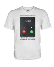 The Luckiest call Dad2 V-Neck T-Shirt tile