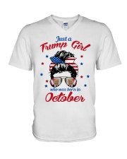 Just a Trump Girl October V-Neck T-Shirt tile