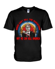 Biden can kill America V-Neck T-Shirt tile