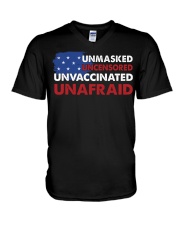 UNVACCINATED UNAFRAID V-Neck T-Shirt tile