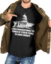 Never underestimate the power of stupid people in large groups Classic T-Shirt custom-t-shirts-classic-lifestyle-front-194