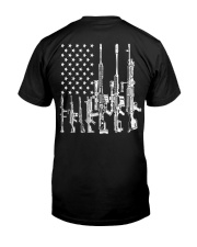american flag and gun shirt Classic T-Shirt back