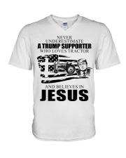 Tractor , Trump Supporter V-Neck T-Shirt tile