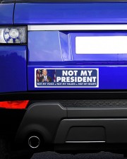 Not my President Bumper Sticker aos-bumper-10-x-3-sticker-lifestyle-front-06