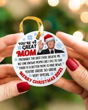 You're a great mom Circle ornament - single (porcelain) aos-circle-ornament-single-porcelain-lifestyles-08