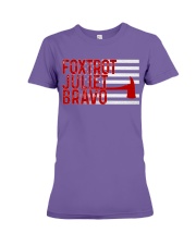 Foxtrot Juliet Bravo Flag Firefighter Premium Fit Ladies Tee tile