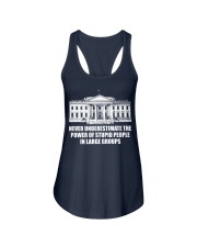 Never underestimate the power of stupid people in large groups 2 Ladies Flowy Tank tile