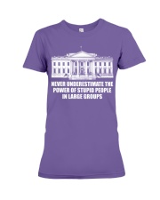 Never underestimate the power of stupid people in large groups 2 Premium Fit Ladies Tee tile