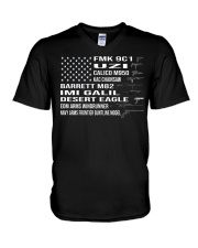 guns V-Neck T-Shirt tile