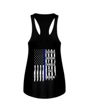 FJB - back the blue - blue line - police Ladies Flowy Tank tile