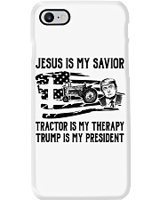 Jesus is my savior Tractor is my therapy Phone Case tile
