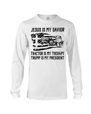 Jesus is my savior Tractor is my therapy Long Sleeve Tee tile