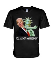 You are not my president V-Neck T-Shirt tile