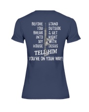 Before you break into my house Premium Fit Ladies Tee tile