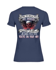 Before you break into my house Premium Fit Ladies Tee tile