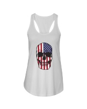 America-skull usa flag t shirt Ladies Flowy Tank thumbnail