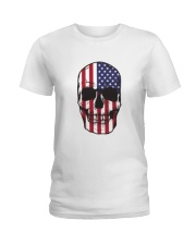 America-skull usa flag t shirt Ladies T-Shirt thumbnail