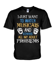 I Just Want To Watch Musicals V-Neck T-Shirt thumbnail
