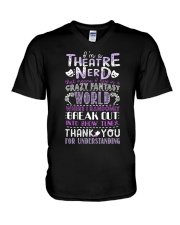Theatre Nerd Purple V-Neck T-Shirt thumbnail