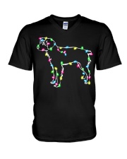 Christmas Lights Xmas Dog Brittany V-Neck T-Shirt thumbnail