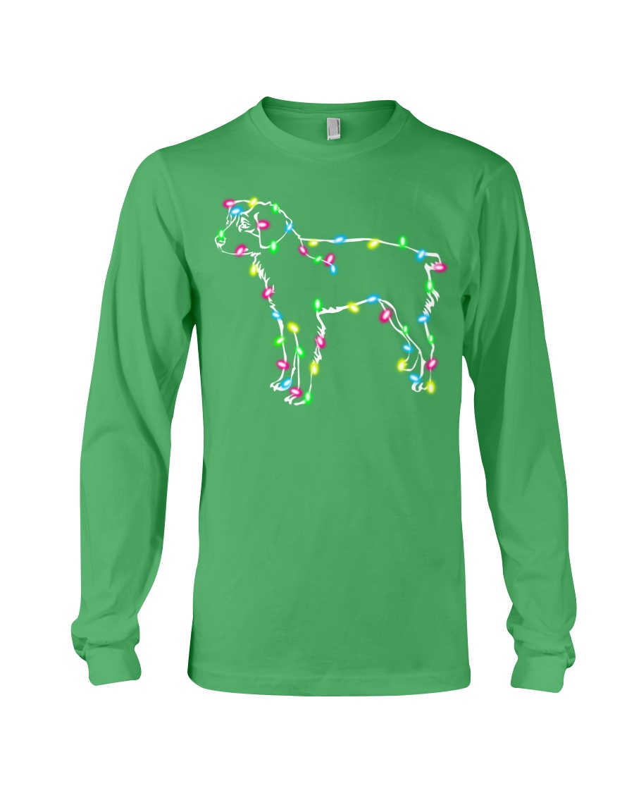 Christmas Lights Xmas Dog Brittany Long Sleeve Tee