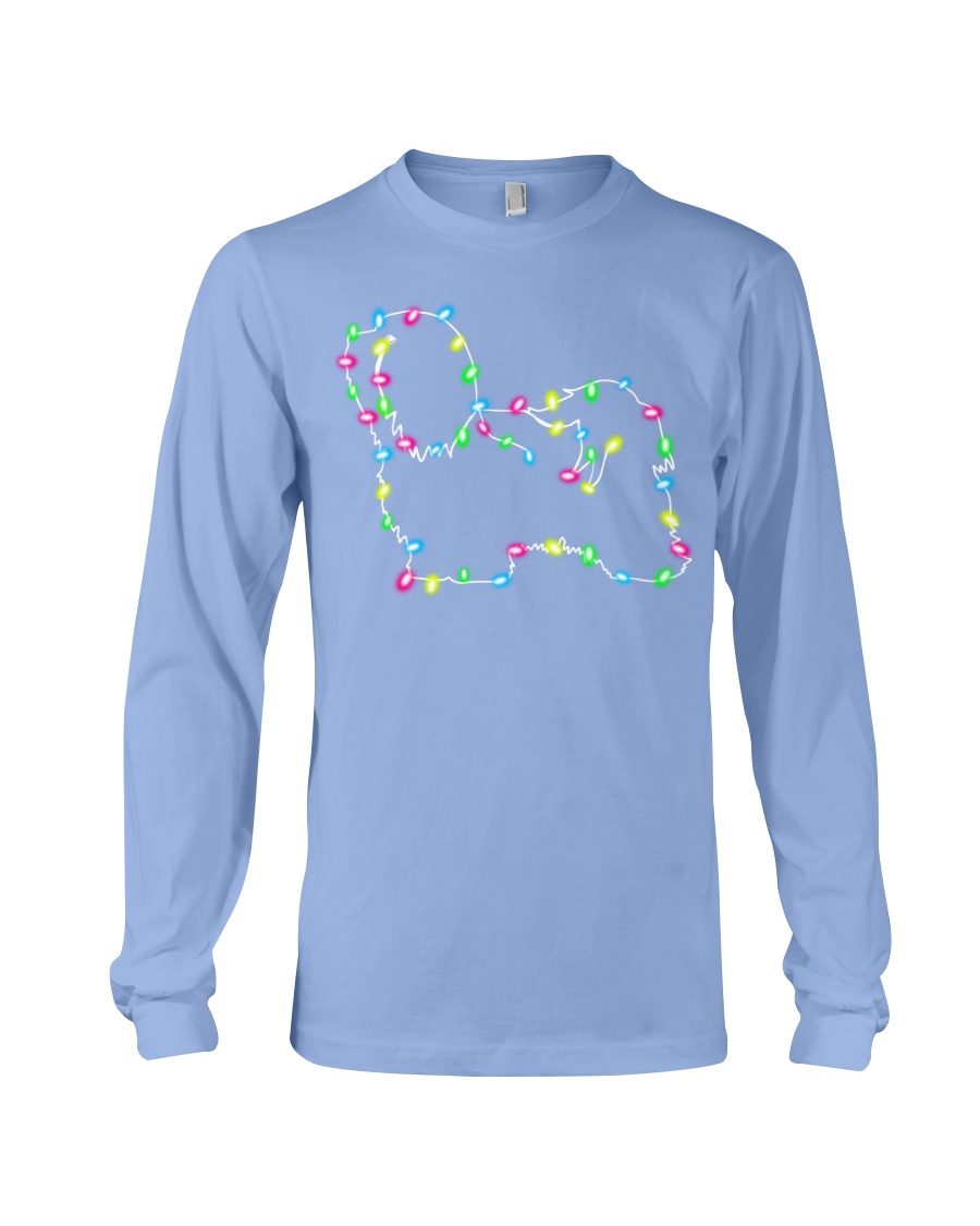 Christmas Lights Xmas Dog Havanese Long Sleeve Tee