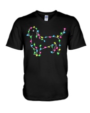 Christmas Lights Xmas Dog Dachshund V-Neck T-Shirt thumbnail