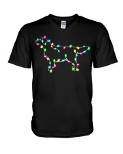 Christmas Lights Xmas Dog Golden Retriever V-Neck T-Shirt thumbnail