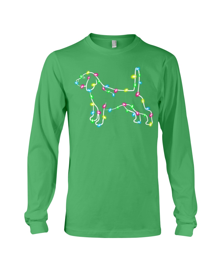 Christmas Lights Xmas Dog Beagle Long Sleeve Tee