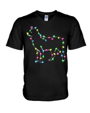 Christmas Lights Xmas Dog Siberian Husky V-Neck T-Shirt thumbnail