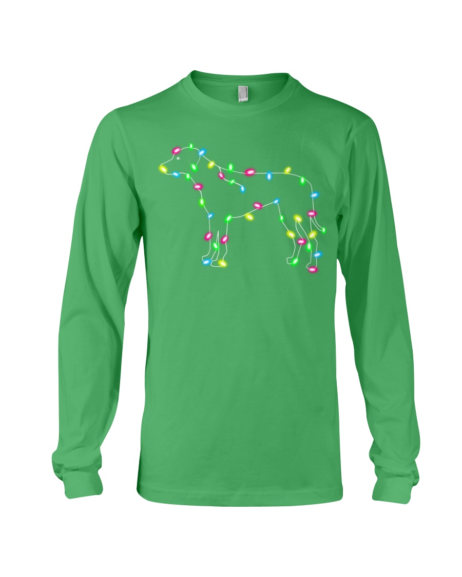 Christmas Lights Xmas Dog Rhodesian Ridgeback Long Sleeve Tee