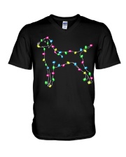 Christmas Lights Xmas Dog Vizsla V-Neck T-Shirt thumbnail