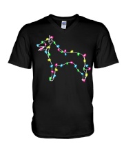 Christmas Lights Xmas Dog Belgian Malinois V-Neck T-Shirt thumbnail