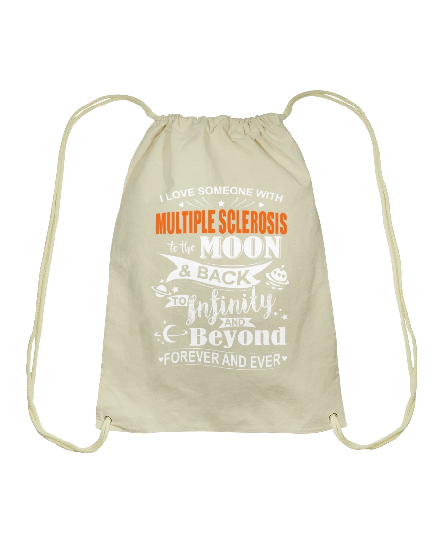 I Love Someone With MS To The Moon And Back Drawstring Bag