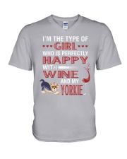 Yorkie Girl V-Neck T-Shirt thumbnail