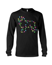Christmas Lights Xmas Dog Newfoundland Long Sleeve Tee tile