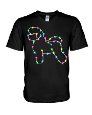 Christmas Lights Xmas Dog Bichon Frise V-Neck T-Shirt thumbnail