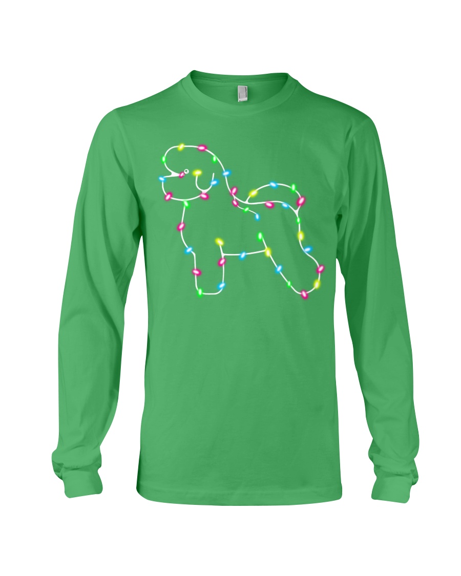 Christmas Lights Xmas Dog Bichon Frise Long Sleeve Tee