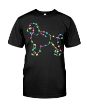 Christmas Lights Xmas Dog Poodle Classic T-Shirt thumbnail