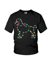Christmas Lights Xmas Dog Poodle Youth T-Shirt thumbnail