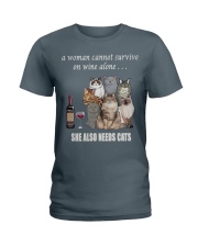 women survive with cats t-shirt Ladies T-Shirt front