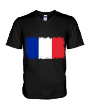 Flag Of France With Distressed Edges T Shirt By Br V-Neck T-Shirt thumbnail